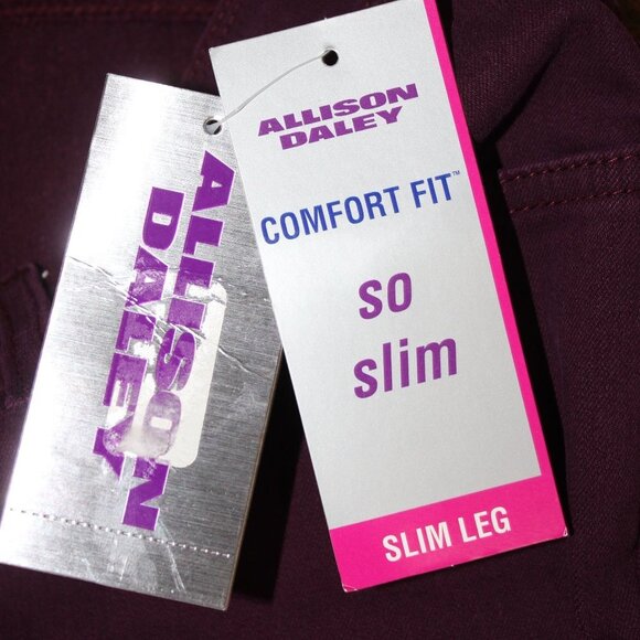 Allison Daley Comfort Fit Burgundy Pants - Picture 7 of 9